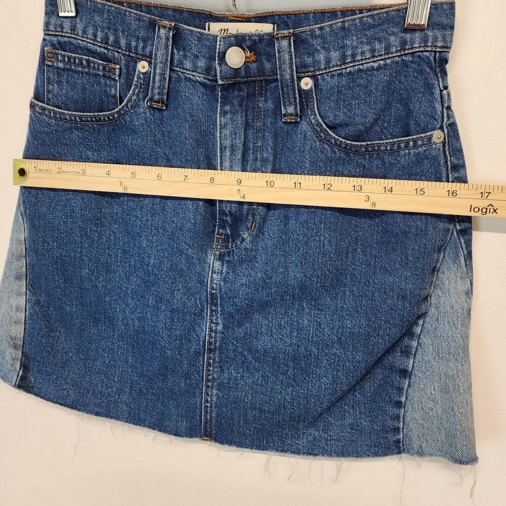 Madewell Patchwork Denim Mini Skirt Size 25